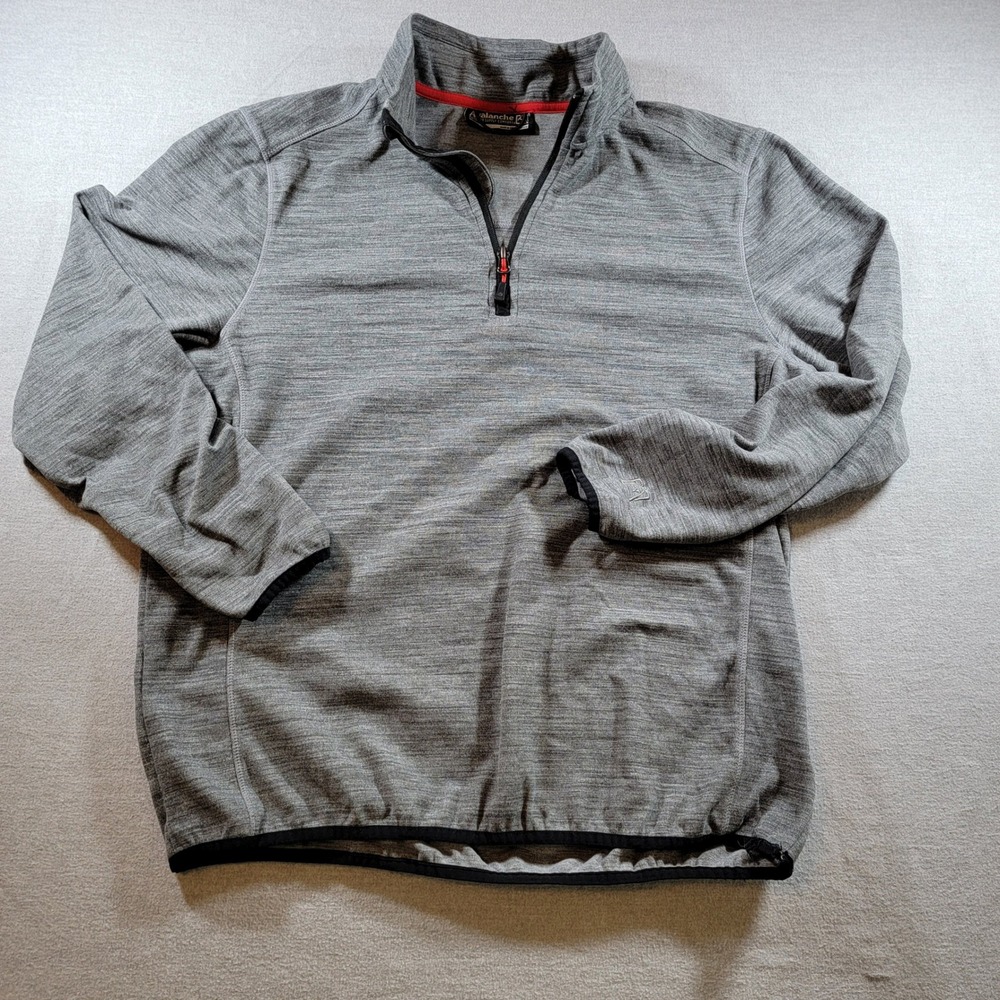 Avalanche Quarter Zip Pullover Mens Large Grey Good Heathered Performance Top